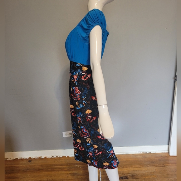 Dixiefried by Pinup Couture Dragon Wiggle Dress, VGUC, Size XL - Picture 6 of 9